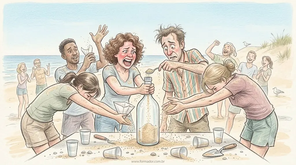 Ilustração da Dinâmica As Garrafas - Objetivos: Analisar a importância da organização...